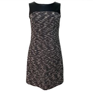 Faux leather and tweed look dress